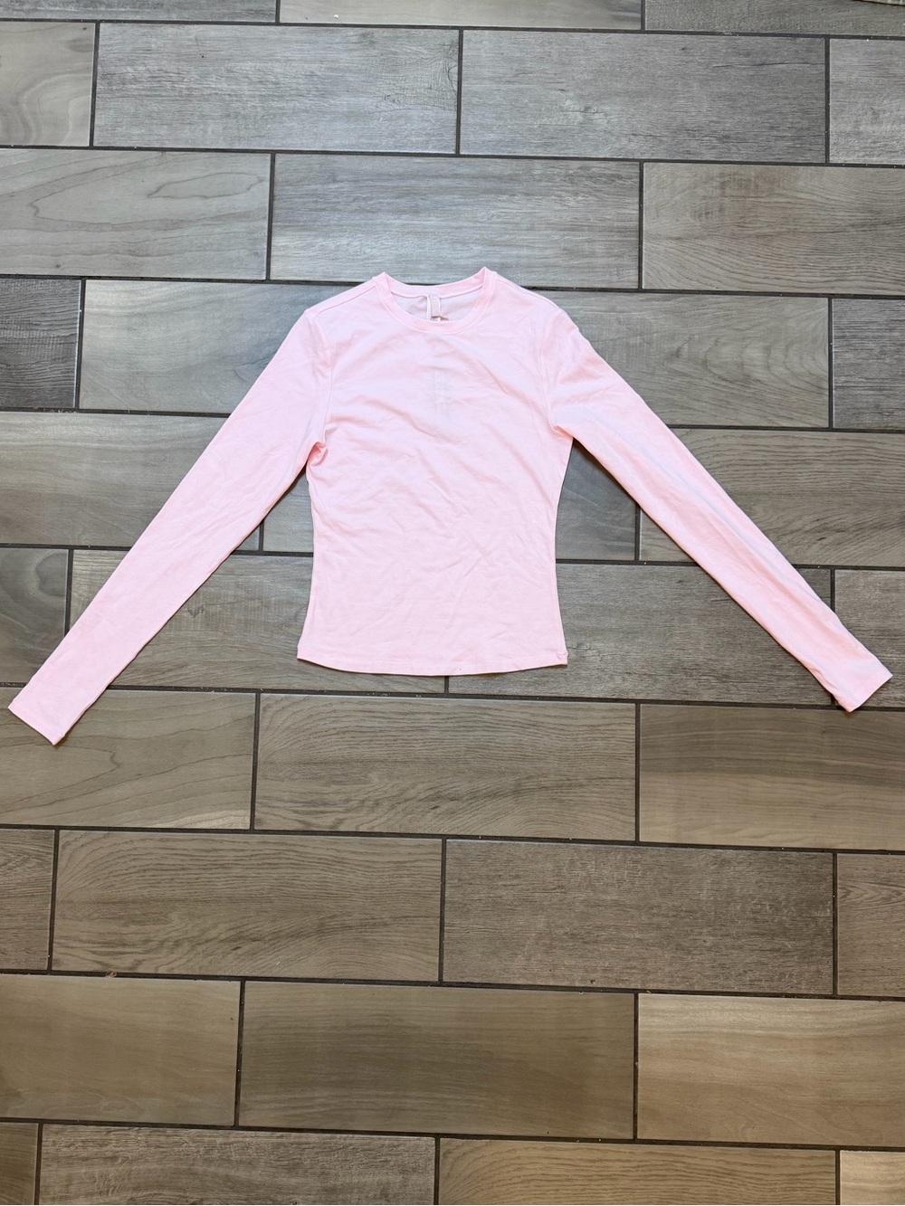 SKIMS Cotton Jersey Long Sleeve T-Shirt Cherry Blossom Pink - Picture 1 of 3